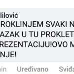 Iva Alilović na Facebooku dan nakon poraza: Ja proklinjem svaki njegov odlazak u tu prokletu reprezentaciju. Ovo mu je zadnje! Iva Alilović na Facebooku dan nakon poraza: Ja proklinjem svaki njegov odlazak u tu prokletu reprezentaciju. Ovo mu je zadnje!