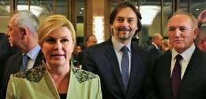 Hrvatska predsjednia Kolinda Grabar Kitarović na Večernjakovoj domovnici u Bad Homburgu u društvu Dražena Klarića i Stipe Puđe