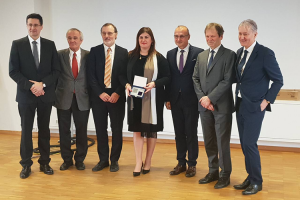 Ministrica Žalac u pratnji hrvatskog veleposlanika dr.Grlić-Radmana i generalnog konzula Sablića sa domaćinima u Freiburgu / Foto: MRRIFEU