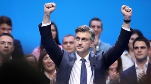 Središnji predizborni skup Hrvatske demokratske zajednice (HDZ) za izbore članova u Europski parlament u Zagrebu / Foto: Hina