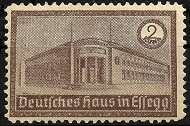 Filatelija Nezavisne Države Hrvatske: Hrvatske iseljeničke marke u službi promicanje hrvatske neovisnosti Deutsches Haus in Esseg - 2 Kune
