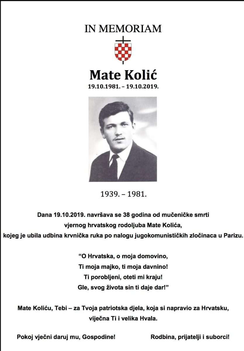 IN MEMORIAM Mate Kolić_2019
