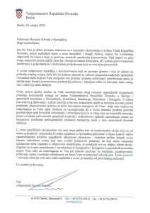 Pismo veleposlanika Gordana Bakote