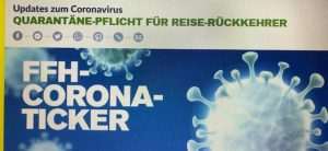 WIESBADEN: Od danas, 10. travnja, počela primjena 14-dnevne karantene za putnike koji dolaze u Hessen Naslov iz FFH