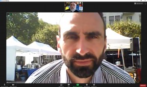 Romain Thibaud-Rose, producent za Paneuropski piknik u okviru goEast - Festivala filma srednje i istočne Europe u video konferenciji Hrvatske kulturne zajednice e.V.