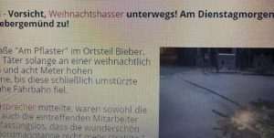 MRZITELJI BOŽIĆA U POKRETU: U Biebergemündu u Hessenu prepilili 8 metara visoko božićno drvce TAG24
