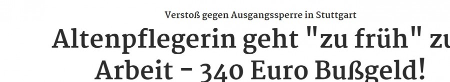 STUTTGART: Prerano otišla na posao pa dobila kaznu od 340 eura Njemački mediji pišu o njegovateljici koja je dobila kaznz