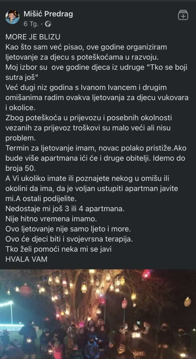 MORE JE BLIZU: Vukovarski branitelj Predrag Peđa Mišić vodi na ljetovanje vukovarsku djecu s poteškoćama u razvoju
