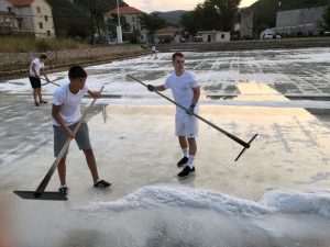 (FOTO I VIDEO) SPASILI 60 TONA SOLI: Rukometaši RKHM Dubrovnik odazvali se pozivu iz Stona za berbu soli