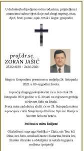 Hrvatska zajednica u Njemačkoj je s tugom primila vijest o smrti bivšeg veleposlanika prof. dr. sc. Zorana Jašića