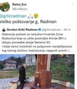 Ministar Grlić Radman u Grabovici odao počast za nedužno ubijene 33 hrvatske civilne žrtve Ministar Grlić Radman u Grabovici odao počast za nedužno ubijene 33 hrvatske civilne žrtve