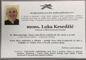 NA ISPRAĆAJU I HRVATSKI VELEPOSLANIK: Hrvatski vjernici u Austriji i članovi HKM Innsbruck oprostili se od mons. Luke Kesedžića, svog župnika i voditelja