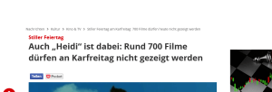 NA VELIKI PETAK: U Njemačkoj zabranjeno prikazivanje oko 700 filmova - evo naziva nekih od filmova koji su zabranjeni