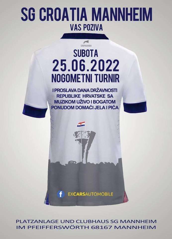 NOGOMET I FEŠTA UZ GLAZBU: Vrijeme je za tradicionalni nogometni turnir SG Croatia Mannheim