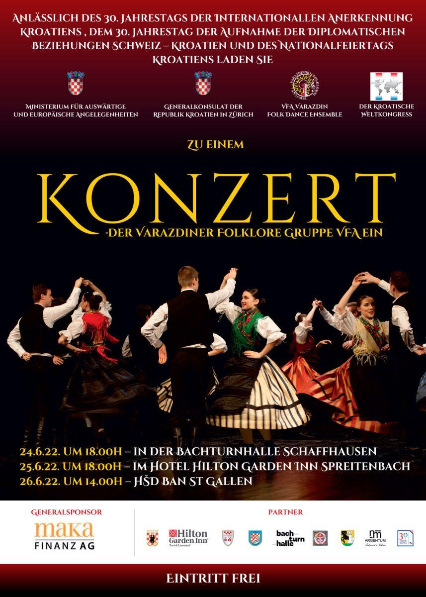 PRIGODNI PROGRAM: Tri koncerta Varaždinskog folklornog ansambla u Švicarskoj