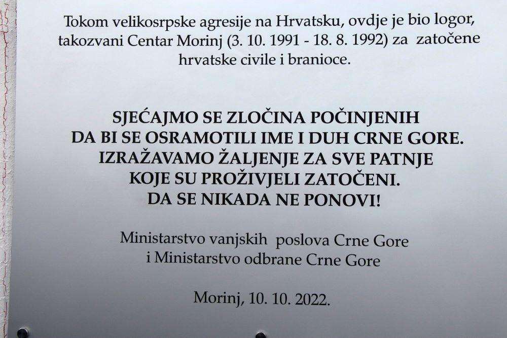 spomen-ploča u bivšem logoru Morinj