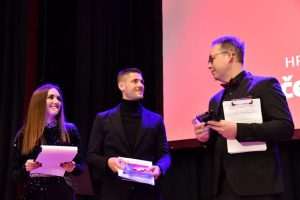 Voditeljica Dora Puđa, nogometaš Andrej Kramarić i voditelj Frano Ridjan / Foto: Fenix (Željko Tutnjević / Arhiv)