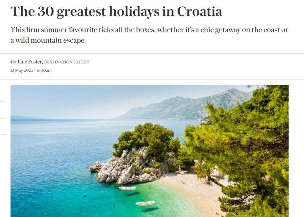 LIJEPA NAŠA NA BRITANSKOM TRŽIŠTU: Hrvatska turistička ponuda u Telegraphu i Timesu, te na nacionalnoj televiziji ITV