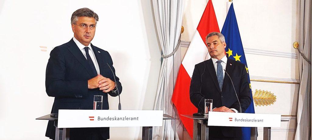VISOKI STUPANJ SUGLASJA: Plenković u Beču s austrijskim kancelarom o bilaterali, “gorućim” međunarodnim pitanjima i Hrvatima u Austriji