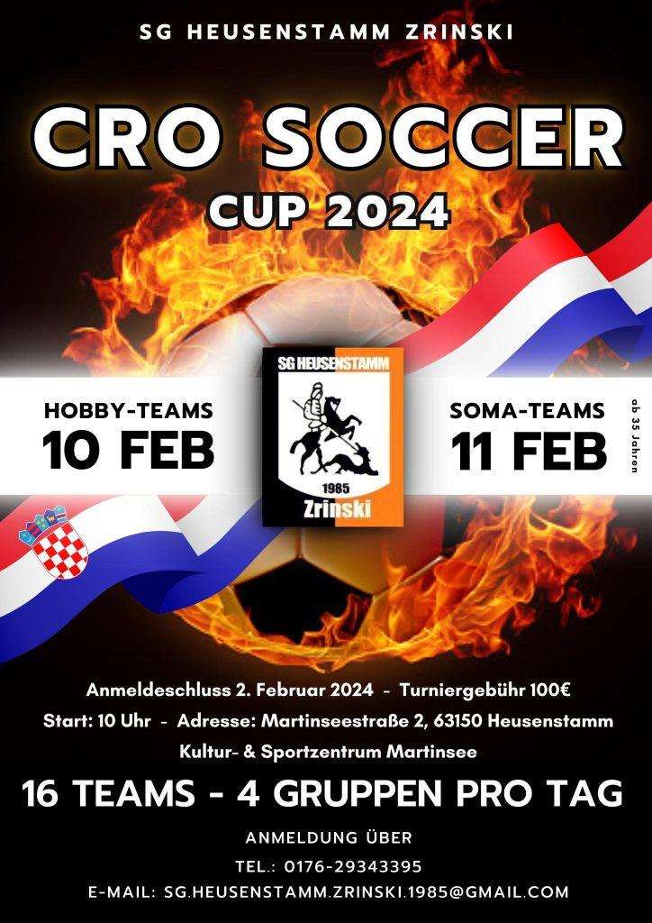 CRO SOCCER CUP 2024.: Danas počinje dvodnevni turnir Zrinskog u Heusenstammu