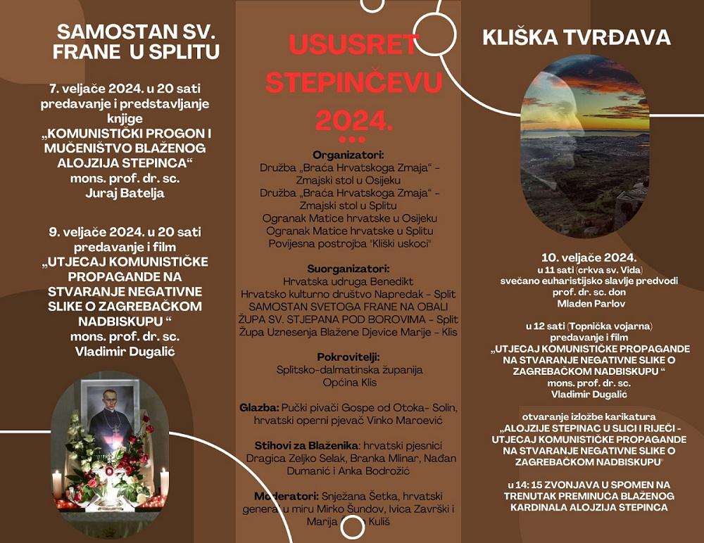 EUHARISTIJSKO SLAVLJE, PREDAVANJE, PRIKAZIVANJE FILMA I IZLOŽBA: Trodnevnica hrvatskom blaženiku Alojziju Stepincu