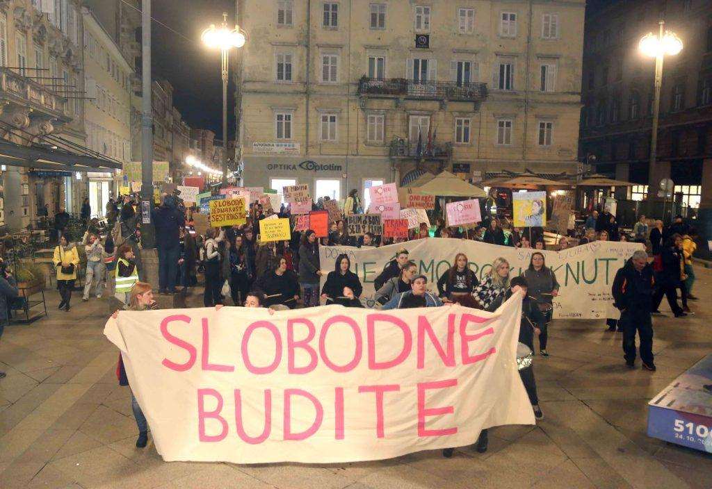 Noćni marš žena u Rijeci / Foto: Hina
