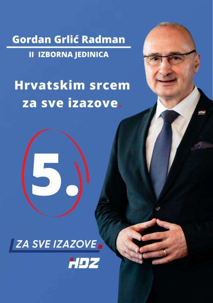 GORDAN GRLIĆ RADMAN: Pobjedom na nadolazećim izborima nastavljamo provoditi politike usmjerene ka napretku naše Domovine