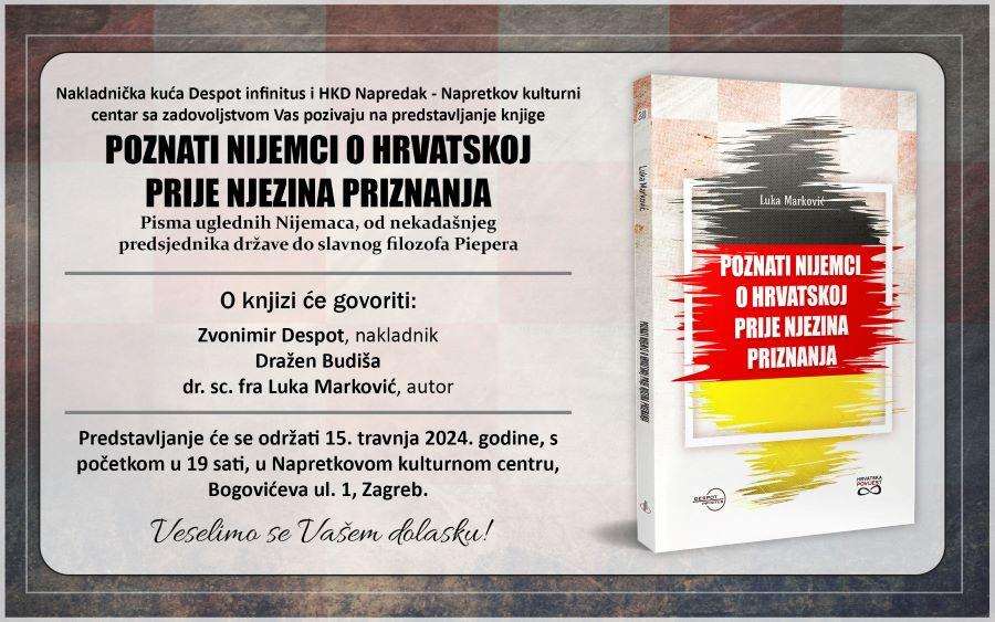 POZNATI NIJEMCI O HRVATSKOJ I HRVATIMA: Fratar koji je 38 godina proveo na službi u Njemačkoj govorit će o pismima i vremenu koje je prethodilo međunarodnom priznanju Hrvatske POZNATI NIJEMCI O HRVATSKOJ I HRVATIMA: Fratar koji je 38 godina proveo na službi u Njemačkoj govorit će o pismima i vremenu koje je prethodilo međunarodnom priznanju Hrvatske