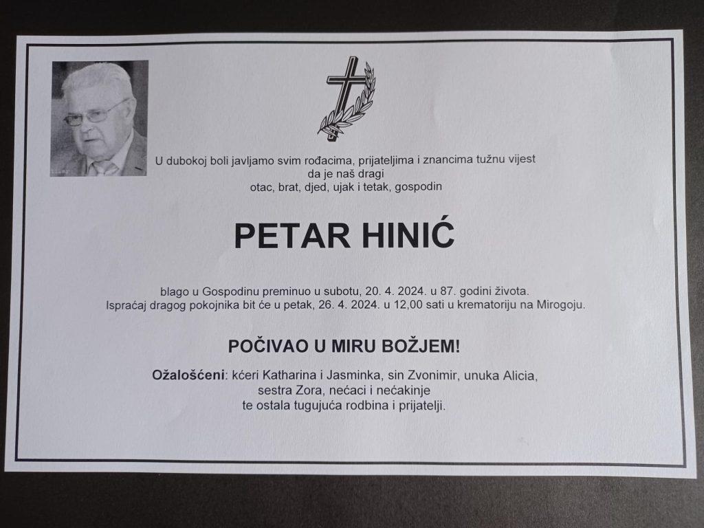 U 87. GODINI PREMINUO HRVATSKI EMIGRANT U NJEMAČKOJ: Oživio je hrvatski duh među Hrvatima Stuttgarta i njegove okolice Na slici Petar Hinić / Foto: Fenix (Osobni arhiv)