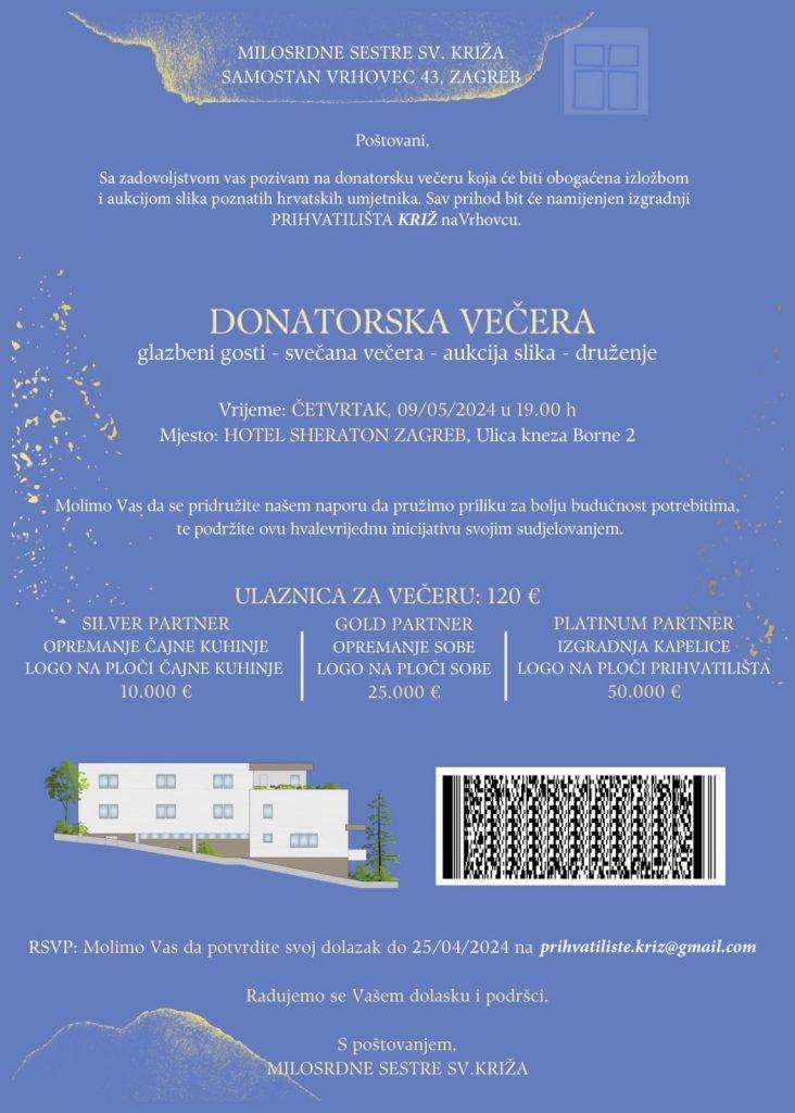 PRIKUPLJA SE NOVAC ZA IZGRADNJU PRIHVATILIŠTA ZA BOLESNIKE: Na donatorskoj večeri u Zagrebu će biti održana aukcija slika i umjetničkih djela