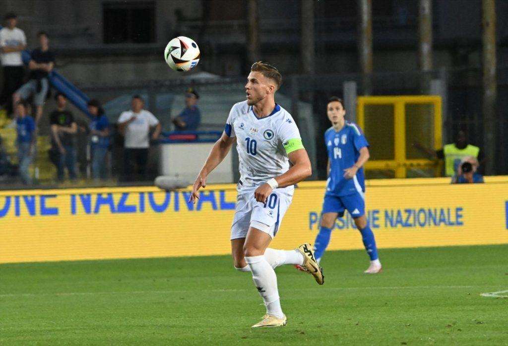 Detalj s utakmice Italija - BiH / Foto: Anadolu