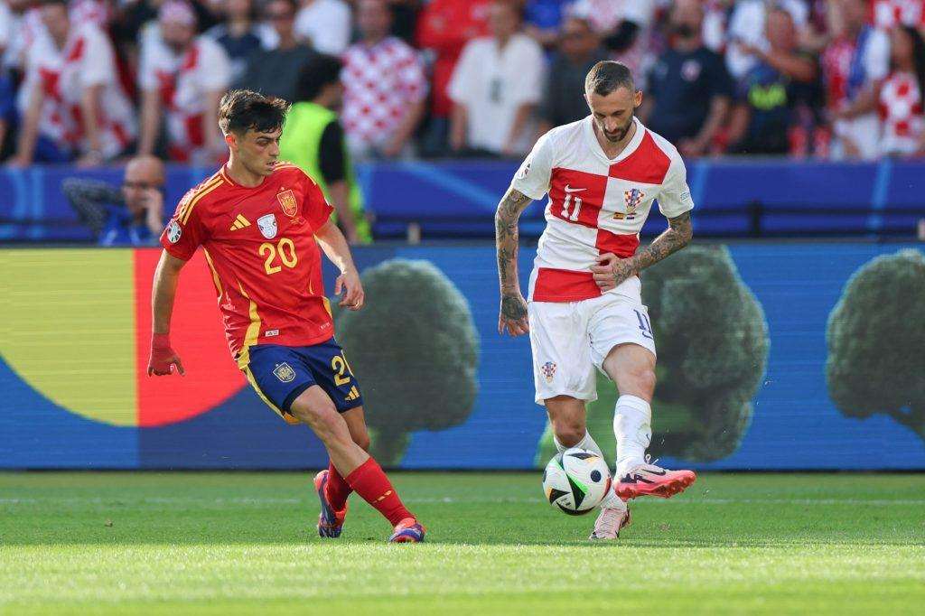 Marcelo Brozovi u utakmici protiv Španjolske / Foto: Hina 