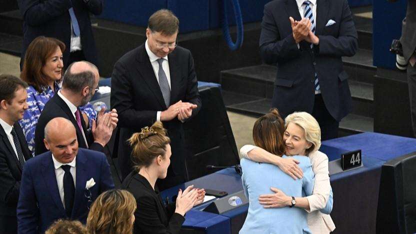 JOŠ JEDAN MANDAT: Von der Leyen ponovno izabrana za predsjednicu Europske komisije Ursula von der Leyen dobila potporu Europskog parlamenta za još jedan mandat na čelu Europske komisije / Foto: Anadolu