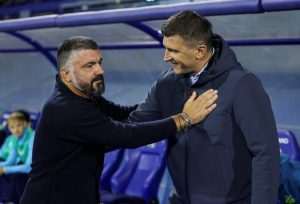 LIVAJA UTIŠAO MAKSIMIR: Turbulentni derbi Dinama i Hajduka odlučio pogodak Marka Livaje Trener Hajduka Gennaro Gattuso i Dinama Sergej Jakirović / Foto: Hina