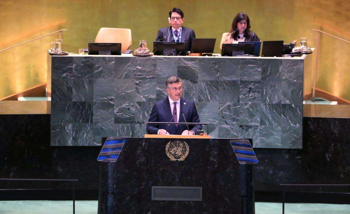 Andrej Plenković za govornicom Ujednjinenih naroda / Foto: Hina