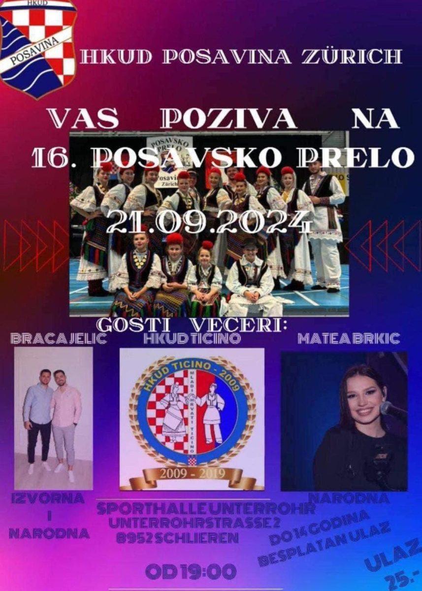 16. POSAVSKO PRELO U ŠVICARSKOJ: Poznato kad se održava i tko pjeva!