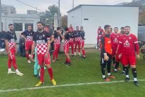 FRANKFURT: Prva momčad Croatije izgubila 5:2 od Kosova, sigurne pobjede druge i momčadi veterana Croatije Detalj s početka utakice Kosova i Croatije u Frankfurtu / Foto: Fenix (SIM)