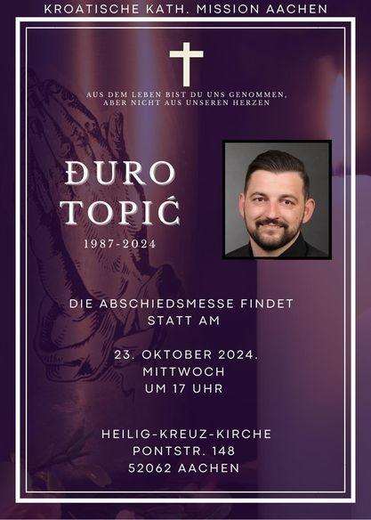 AACHEN: U srijedu posljednji ispraćaj Đure Topića