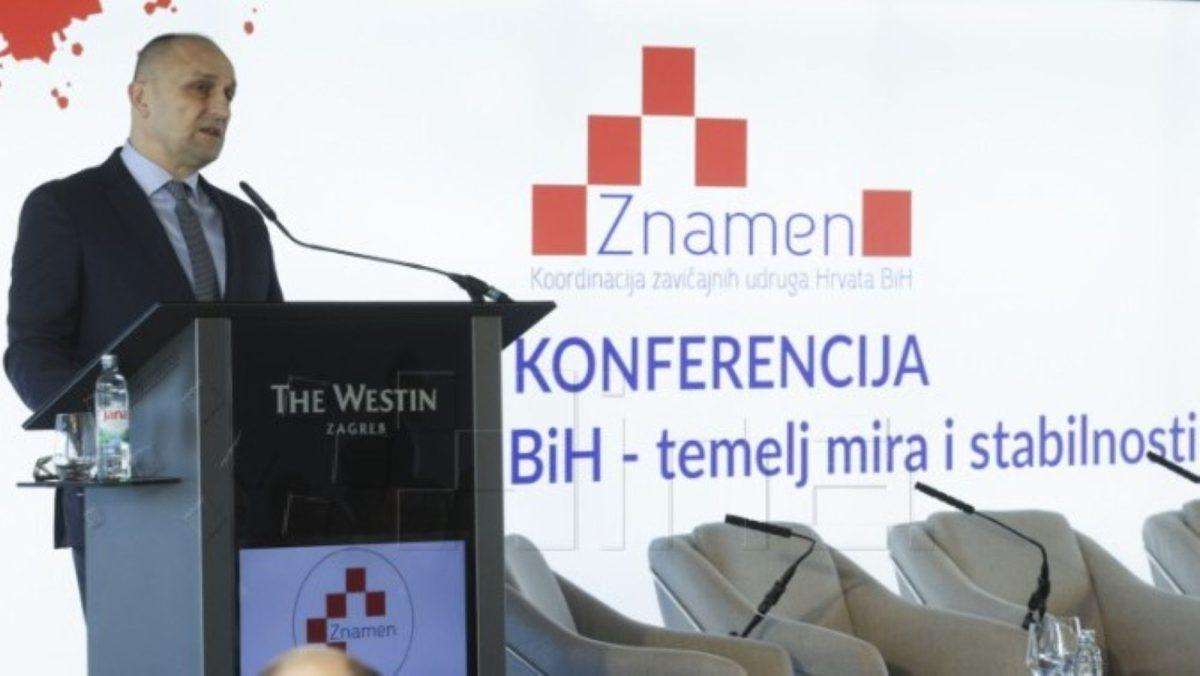 Ministar obrane Ivan Anušić na konferenciji "Sigurnost u BiH - temelj mira i sigurnosti" / Foto: Hina