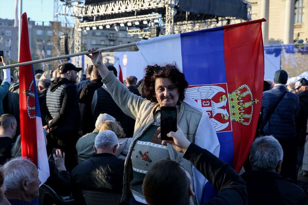 Skup podrške Aleksandru Vučiću u Beogradu / Foto: Anadolu