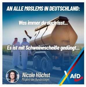 NEUKUSNOM OBJAVOM UVRIJEDILA MUSLIMANE: Glasnogovornica AfD-a za obrazovanje i crkvenu politiku Nicole Höchst izazvala bijes i srdžbu NEUKUSNOM OBJAVOM UVRIJEDILA MUSLIMANE: Glasnogovornica AfD-a za obrazovanje i crkvenu politiku Nicole Höchst izazvala bijes i srdžbu
