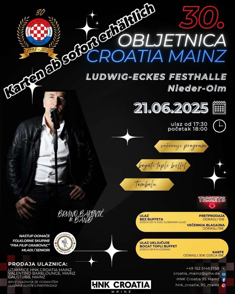 OD 1974. PREKO 1995. PA DO DANAS: Croatia Mainz - klub koji je nastao iz želje za domovinom i postao dom u tuđini