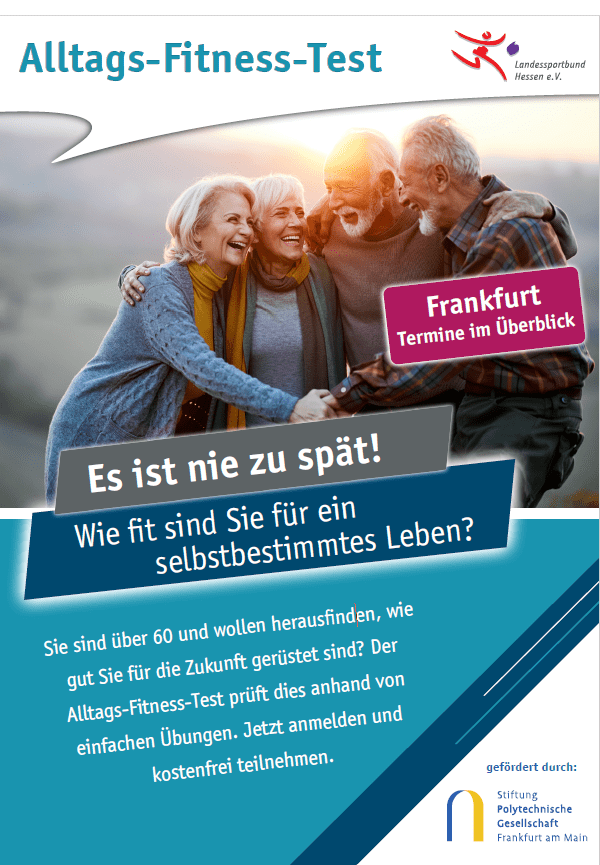 VIER VERANSTALTUNGEN IM HERBST IN FRANKFURT: Ältere Menschen für aktiven Lebensstil begeistern    