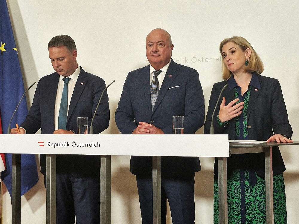 Potkancelar Babler(lijevo), kancelar Stocker (sredina) i šefica diplomacije Meinl-Reisinger/ Foto: S, Herek