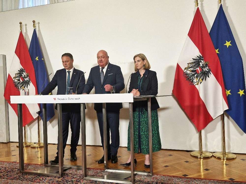 Potkancelar Babler(lijevo), kancelar Stocker (sredina) i šefica diplomacije Meinl-Reisinger/ Foto: S, Herek 