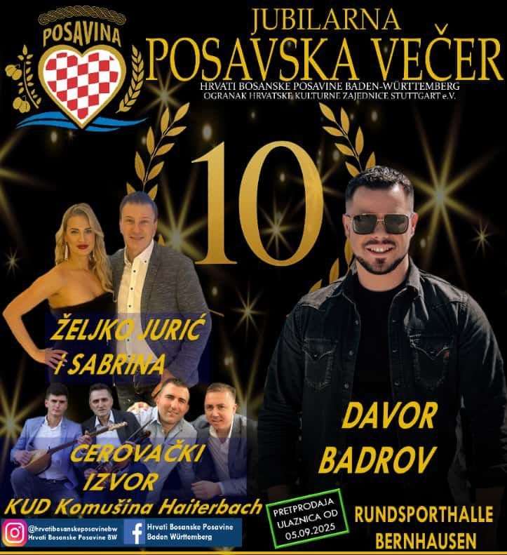 VEČERAS U STUTTGARTU: Brojni Hrvati i njihovi prijatelji stižu na jubilarnu Posavsku večer VEČERAS U STUTTGARTU: Brojni Hrvati i njihovi prijatelji stižu na jubilarnu Posavsku večer