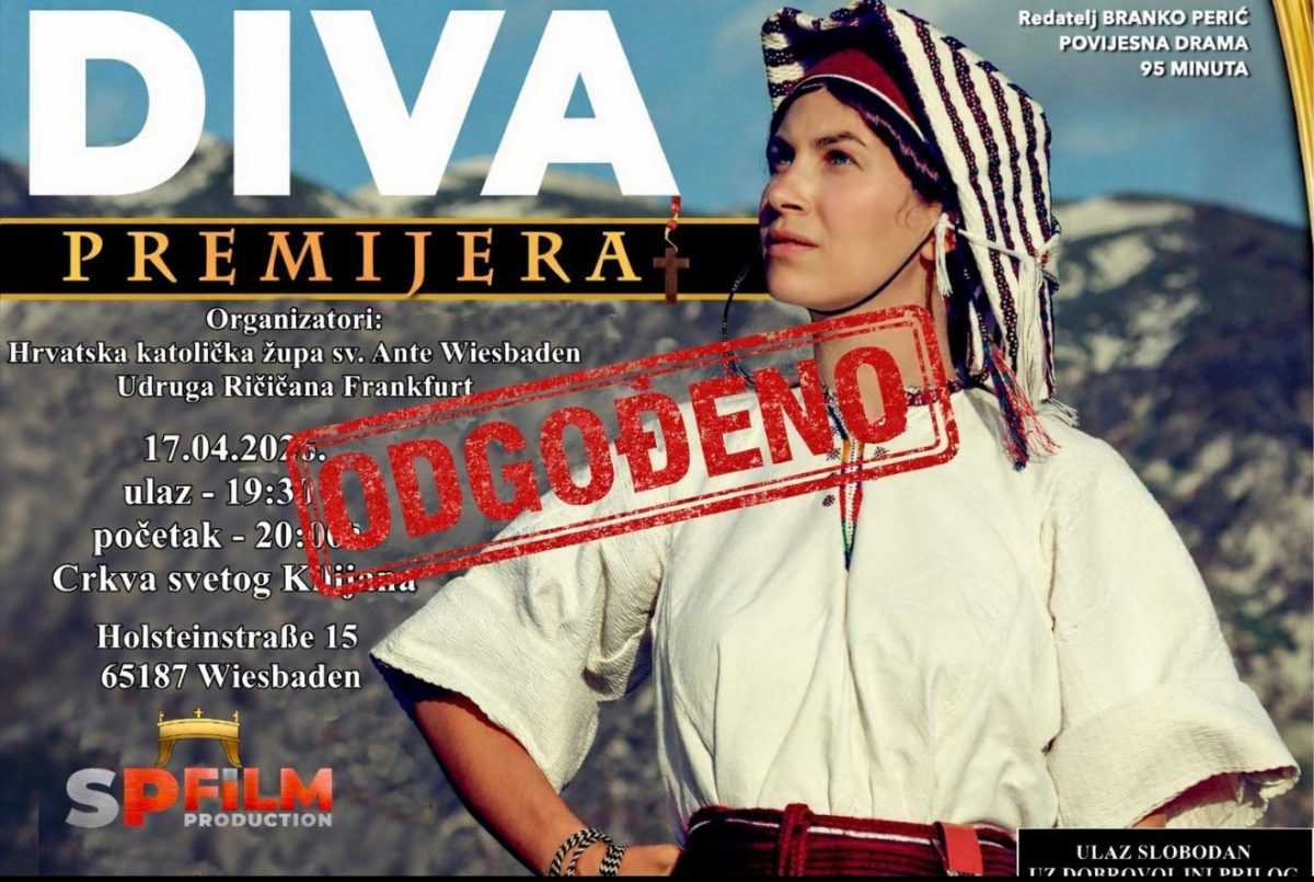 Prikazivanje filma „Diva“ u Wiesbadenu odgođeno je do daljnjega