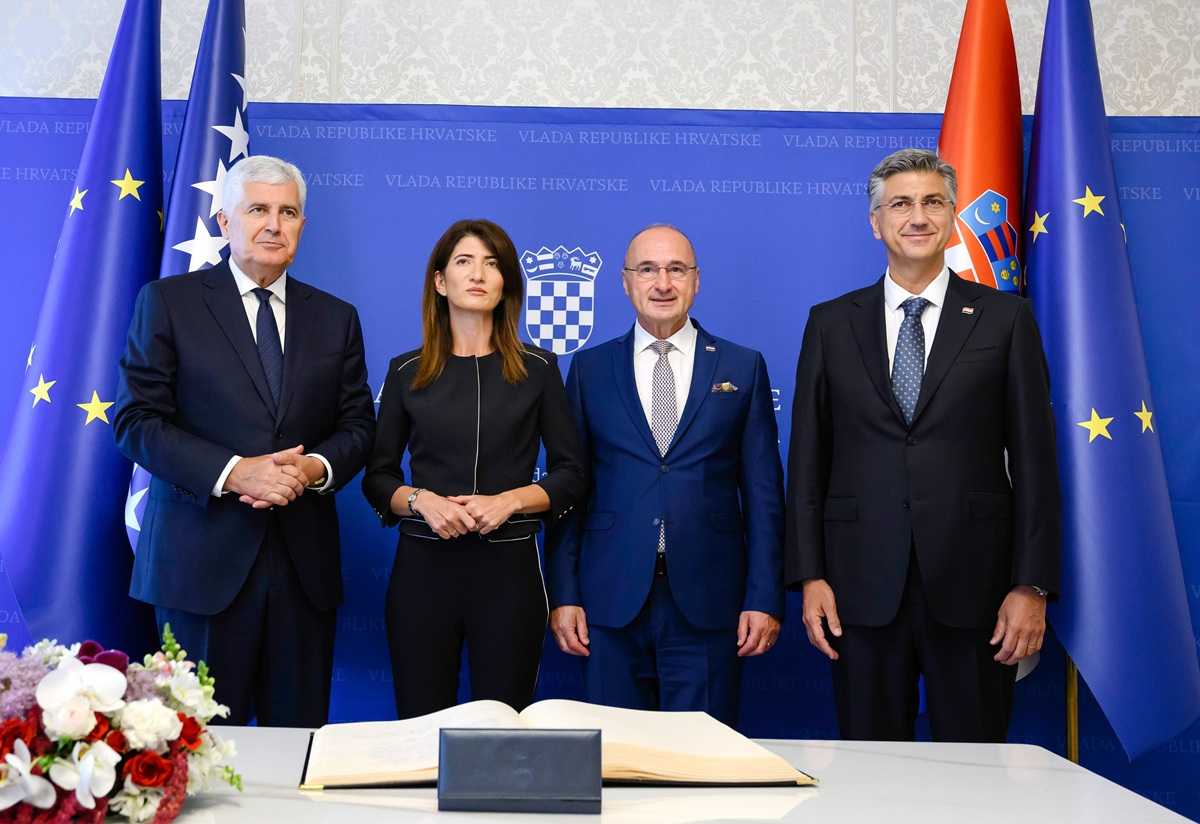 Dragan Čović, Darijana Filipović, Gordan Grlić Radman i Andrej Plenković / Foto: X