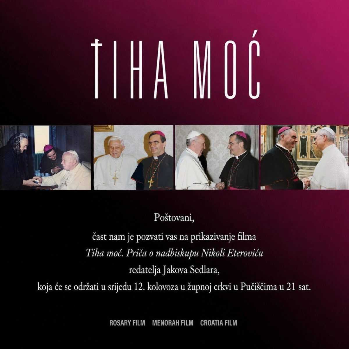 OD BRAČA DO VRHA VATIKANA: Film „Tiha moć. Priča o nadbiskupu Nikoli Eteroviću“ stiže u njegovo rodno mjesto OD BRAČA DO VRHA VATIKANA: Film „Tiha moć. Priča o nadbiskupu Nikoli Eteroviću“ stiže u njegovo rodno mjesto